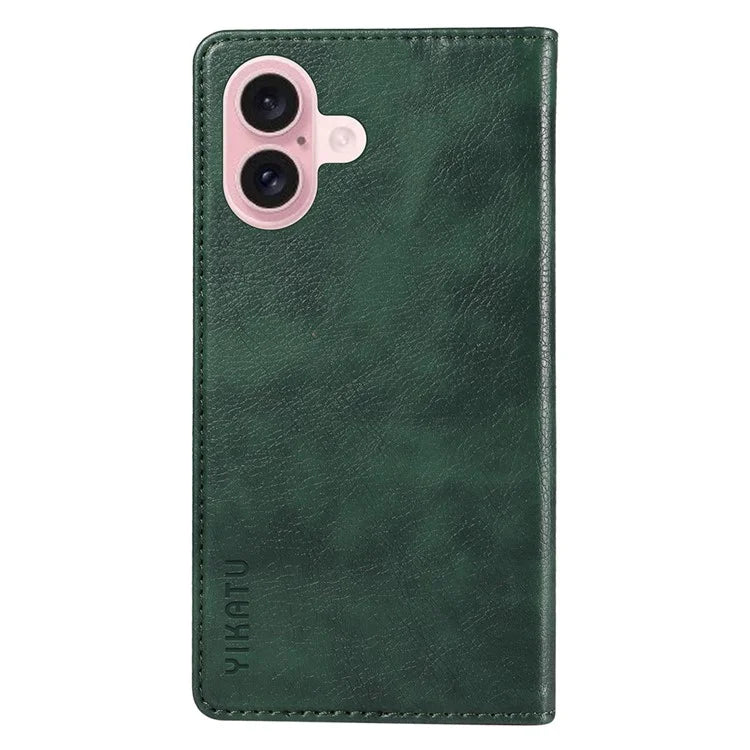 YIKATU YK-006 For iPhone 16 Wallet Case Scratch-Proof Leather Phone Cover