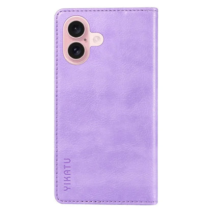 YIKATU YK-006 For iPhone 16 Wallet Case Scratch-Proof Leather Phone Cover