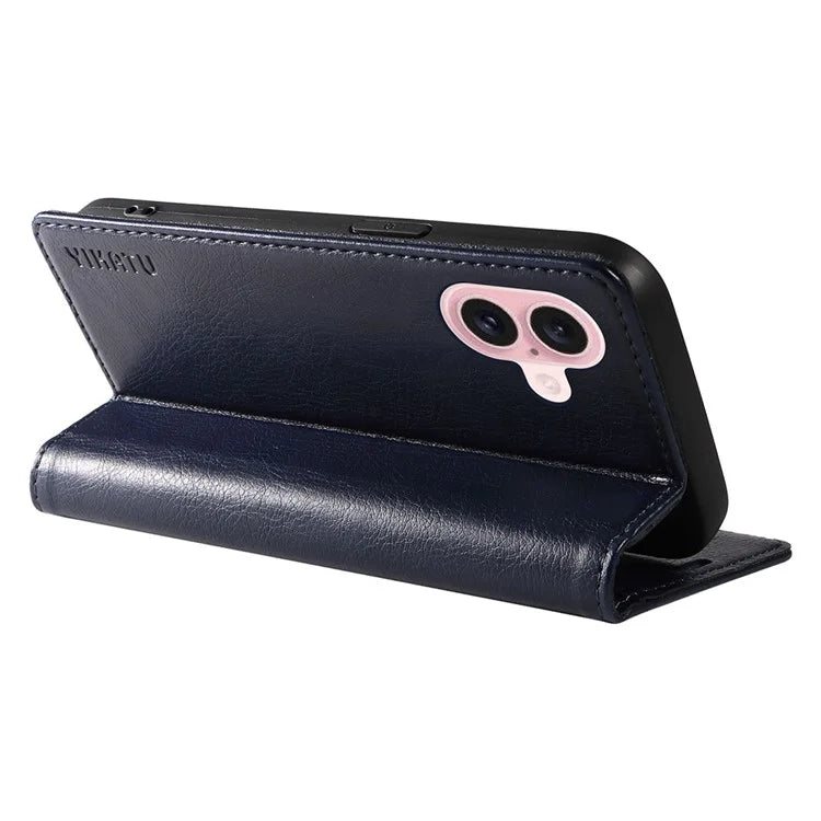 YIKATU YK-006 For iPhone 16 Wallet Case Scratch-Proof Leather Phone Cover