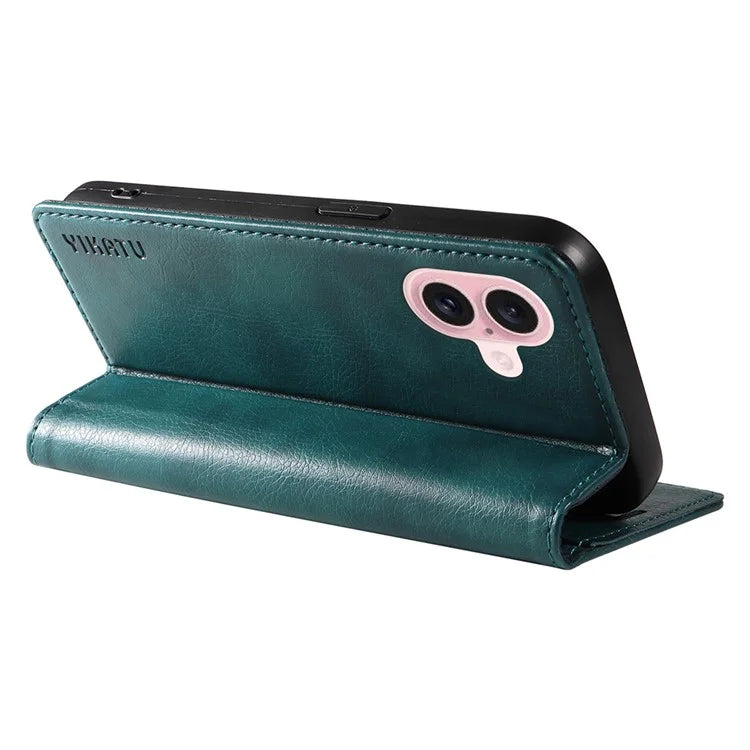 YIKATU YK-006 For iPhone 16 Wallet Case Scratch-Proof Leather Phone Cover
