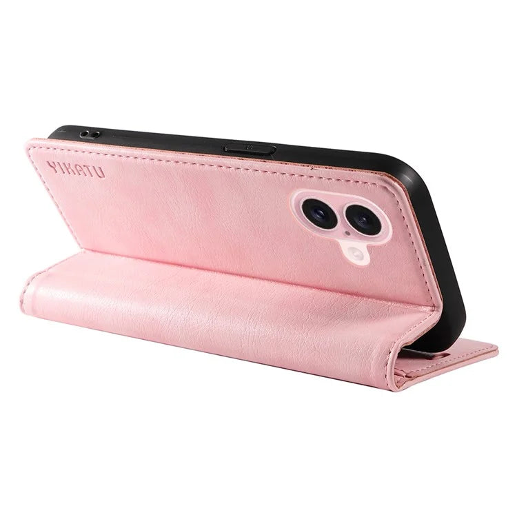 YIKATU YK-006 For iPhone 16 Wallet Case Scratch-Proof Leather Phone Cover