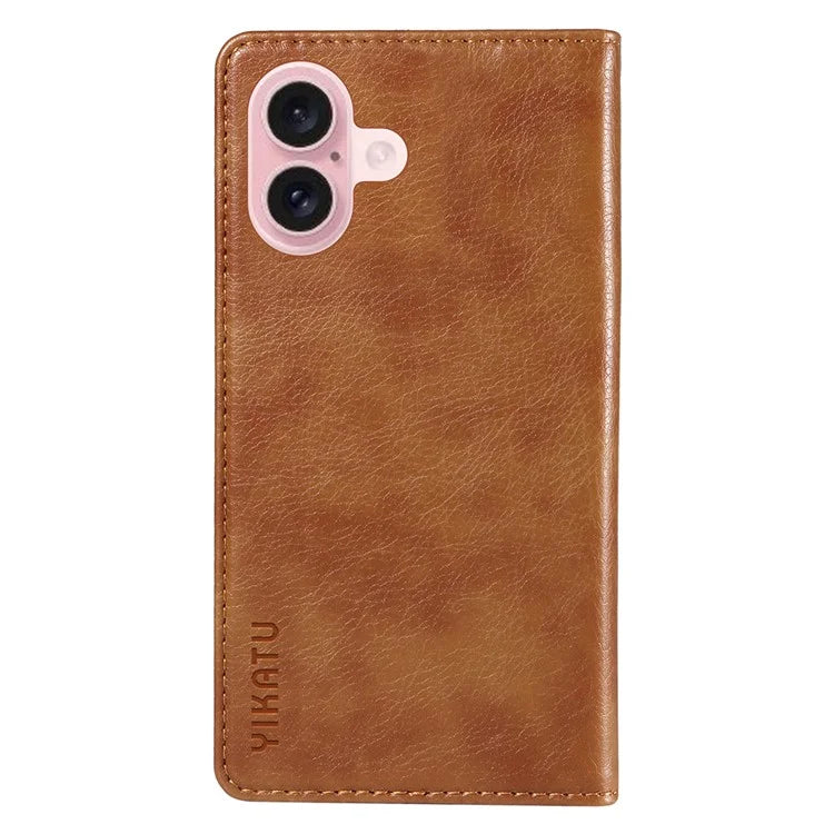 YIKATU YK-006 For iPhone 16 Wallet Case Scratch-Proof Leather Phone Cover