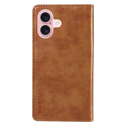 YIKATU YK-006 For iPhone 16 Wallet Case Scratch-Proof Leather Phone Cover