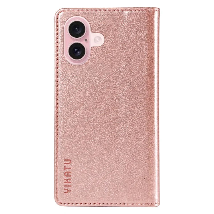 YIKATU YK-006 For iPhone 16 Wallet Case Scratch-Proof Leather Phone Cover