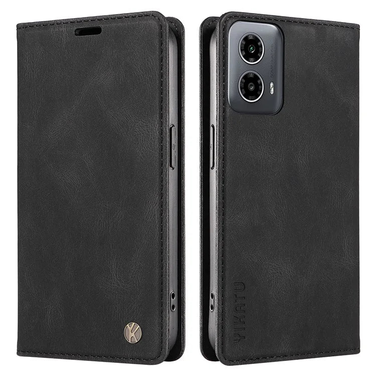 YIKATU YK-004 For Motorola Moto G34 5G Wallet Case Skin Feel PU Leather Phone Cover