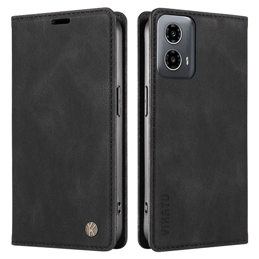 YIKATU YK-004 For Motorola Moto G34 5G Wallet Case Skin Feel PU Leather Phone Cover