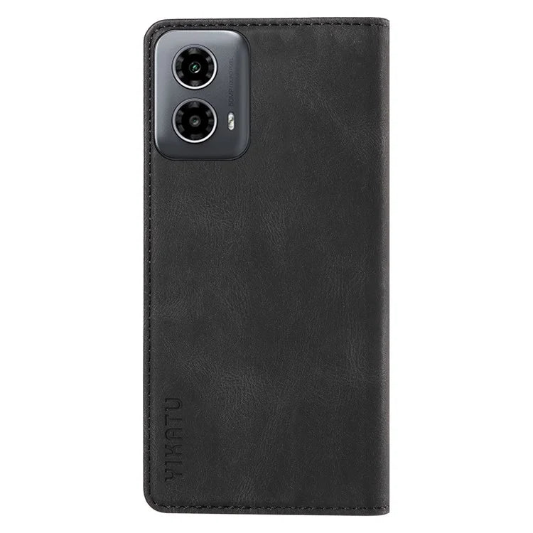 YIKATU YK-004 For Motorola Moto G34 5G Wallet Case Skin Feel PU Leather Phone Cover
