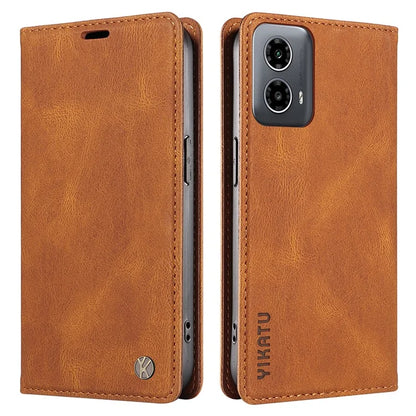 YIKATU YK-004 For Motorola Moto G34 5G Wallet Case Skin Feel PU Leather Phone Cover