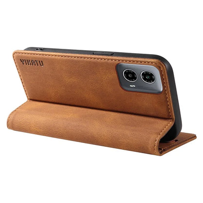 YIKATU YK-004 For Motorola Moto G34 5G Wallet Case Skin Feel PU Leather Phone Cover
