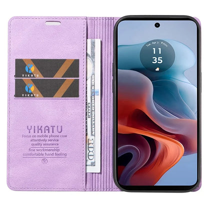 YIKATU YK-004 For Motorola Moto G34 5G Wallet Case Skin Feel PU Leather Phone Cover