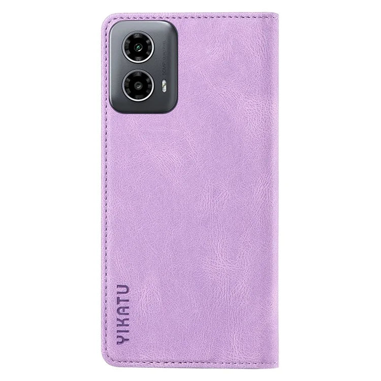 YIKATU YK-004 For Motorola Moto G34 5G Wallet Case Skin Feel PU Leather Phone Cover