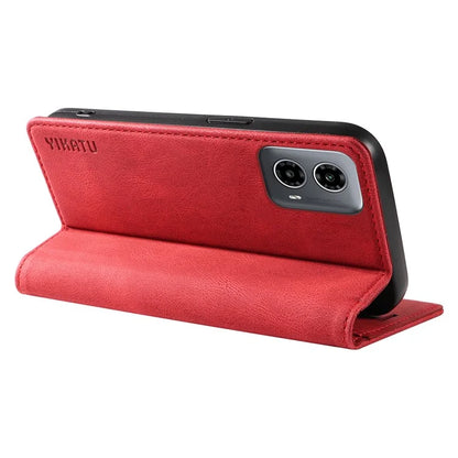 YIKATU YK-004 For Motorola Moto G34 5G Wallet Case Skin Feel PU Leather Phone Cover