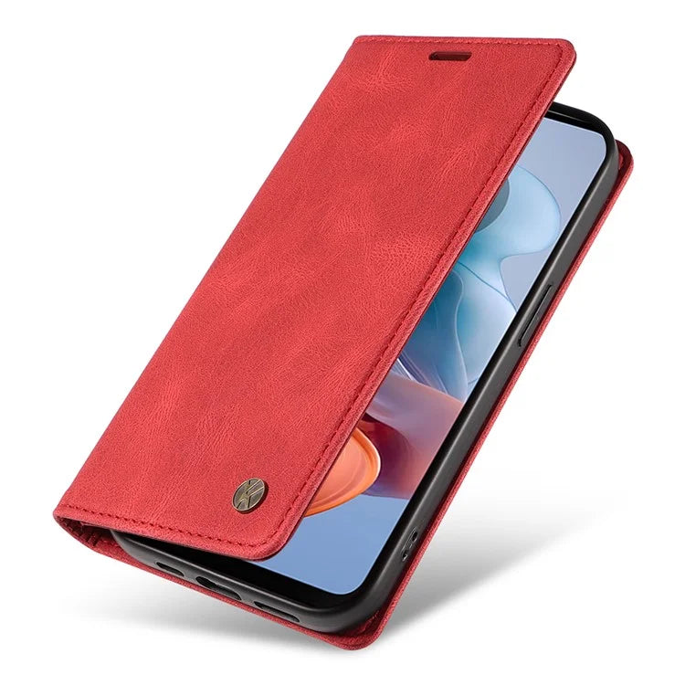 YIKATU YK-004 For Motorola Moto G34 5G Wallet Case Skin Feel PU Leather Phone Cover