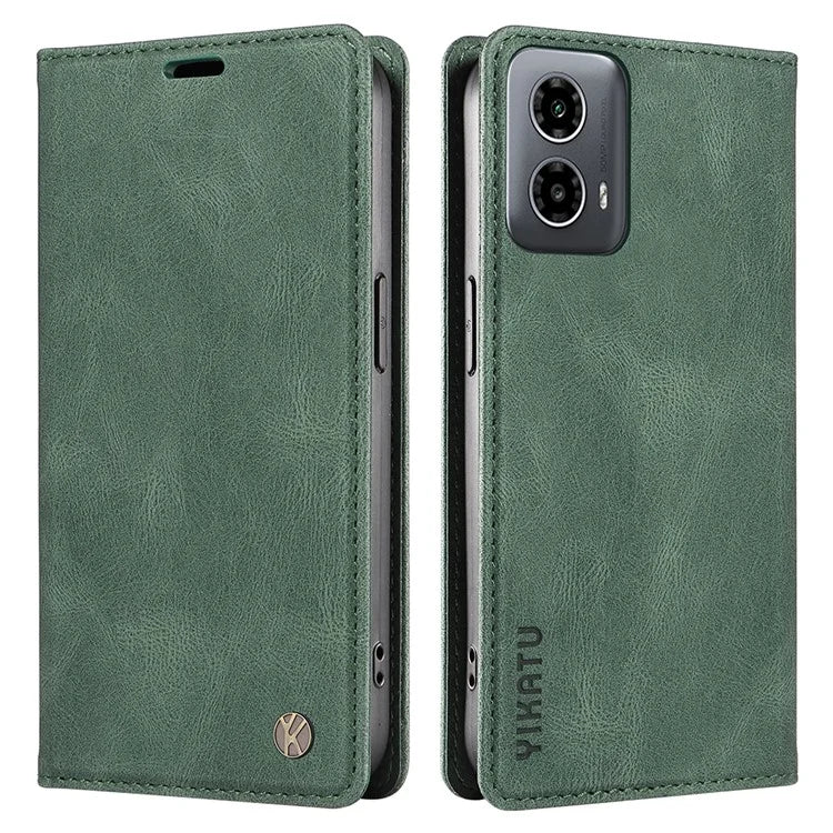 YIKATU YK-004 For Motorola Moto G34 5G Wallet Case Skin Feel PU Leather Phone Cover