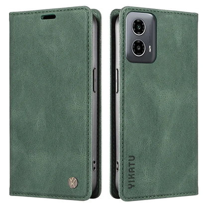 YIKATU YK-004 For Motorola Moto G34 5G Wallet Case Skin Feel PU Leather Phone Cover