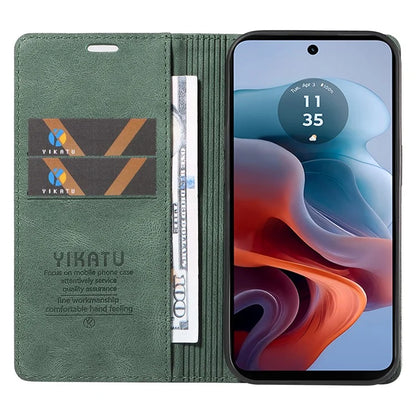 YIKATU YK-004 For Motorola Moto G34 5G Wallet Case Skin Feel PU Leather Phone Cover