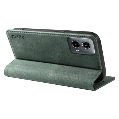 YIKATU YK-004 For Motorola Moto G34 5G Wallet Case Skin Feel PU Leather Phone Cover
