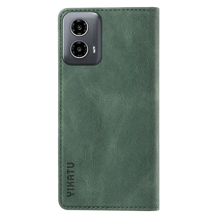YIKATU YK-004 For Motorola Moto G34 5G Wallet Case Skin Feel PU Leather Phone Cover