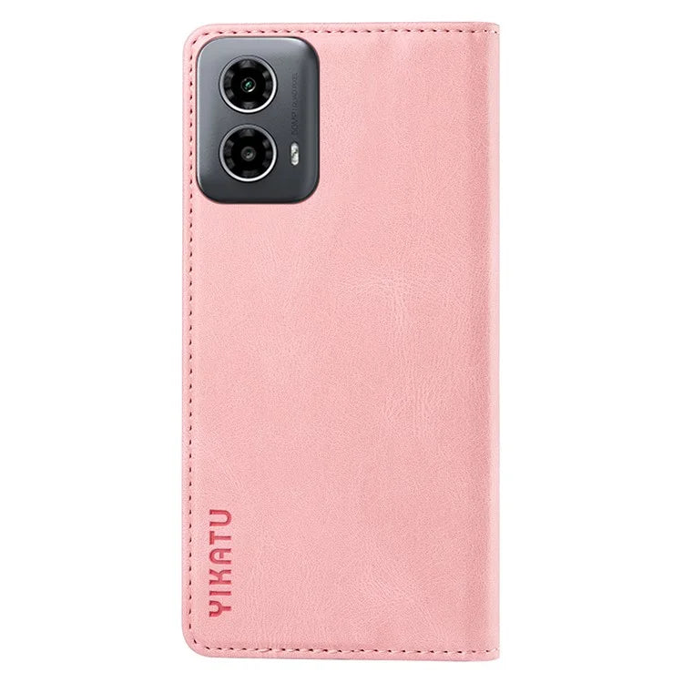 YIKATU YK-004 For Motorola Moto G34 5G Wallet Case Skin Feel PU Leather Phone Cover