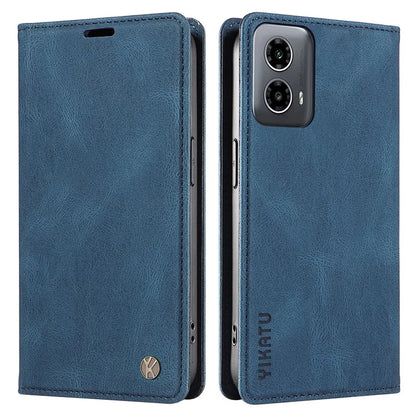 YIKATU YK-004 For Motorola Moto G34 5G Wallet Case Skin Feel PU Leather Phone Cover