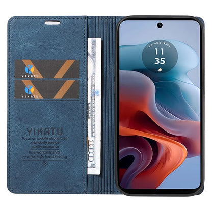 YIKATU YK-004 For Motorola Moto G34 5G Wallet Case Skin Feel PU Leather Phone Cover