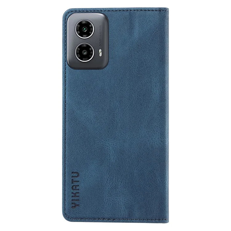 YIKATU YK-004 For Motorola Moto G34 5G Wallet Case Skin Feel PU Leather Phone Cover