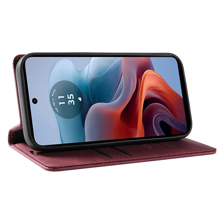 YIKATU YK-004 For Motorola Moto G34 5G Wallet Case Skin Feel PU Leather Phone Cover