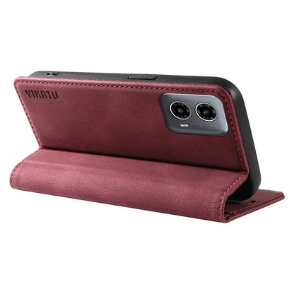 YIKATU YK-004 For Motorola Moto G34 5G Wallet Case Skin Feel PU Leather Phone Cover