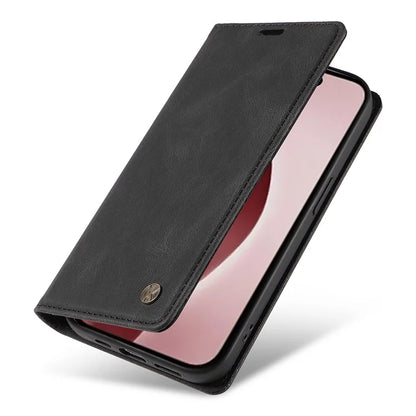YIKATU YK-004 For iPhone 16 Pro Case Leather Phone Cover Magnetic Absorption Stand Function