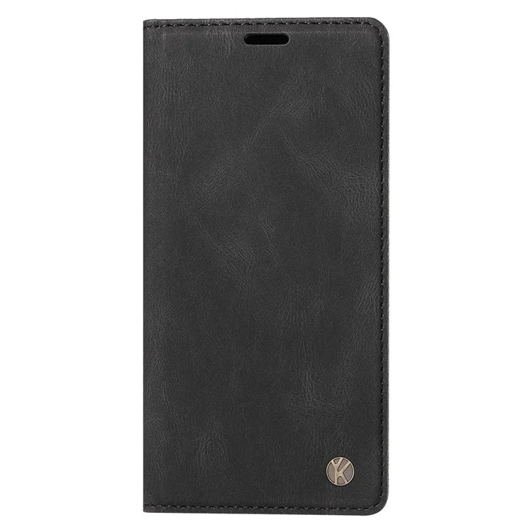 YIKATU YK-004 For iPhone 16 Pro Case Leather Phone Cover Magnetic Absorption Stand Function