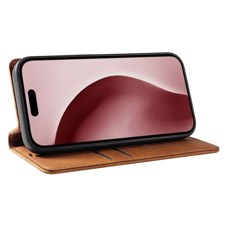 YIKATU YK-004 For iPhone 16 Pro Case Leather Phone Cover Magnetic Absorption Stand Function