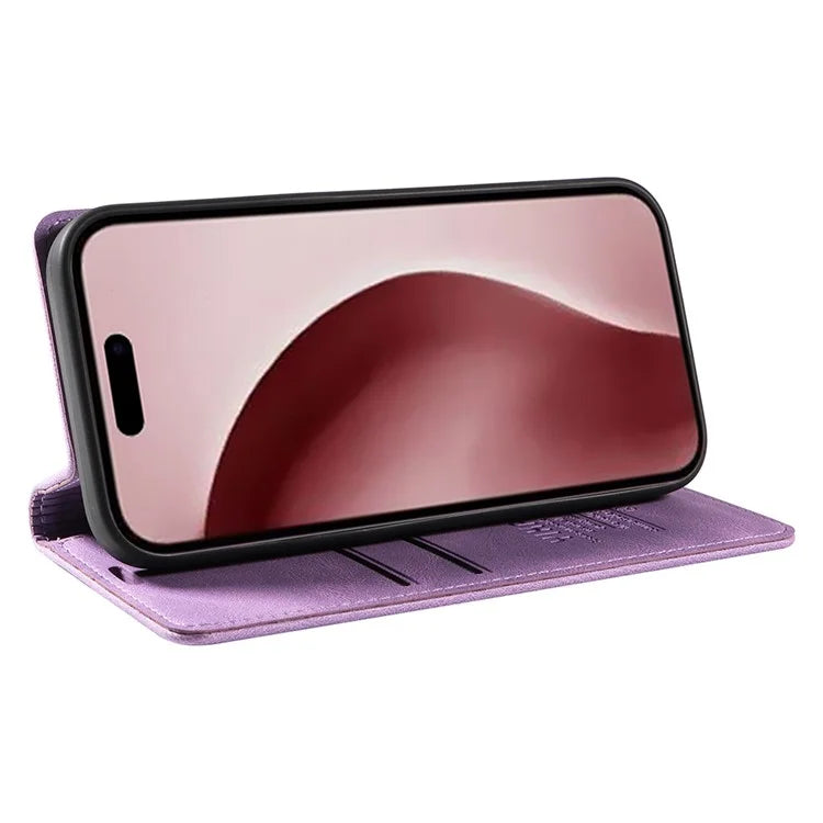 YIKATU YK-004 For iPhone 16 Pro Case Leather Phone Cover Magnetic Absorption Stand Function