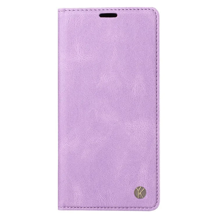 YIKATU YK-004 For iPhone 16 Pro Case Leather Phone Cover Magnetic Absorption Stand Function