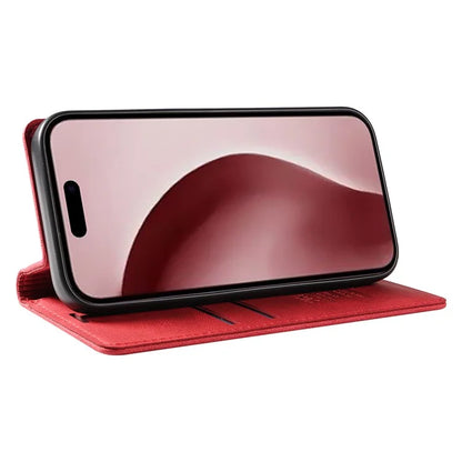 YIKATU YK-004 For iPhone 16 Pro Case Leather Phone Cover Magnetic Absorption Stand Function