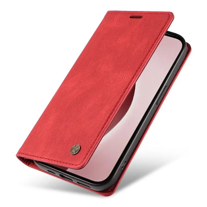 YIKATU YK-004 For iPhone 16 Pro Case Leather Phone Cover Magnetic Absorption Stand Function