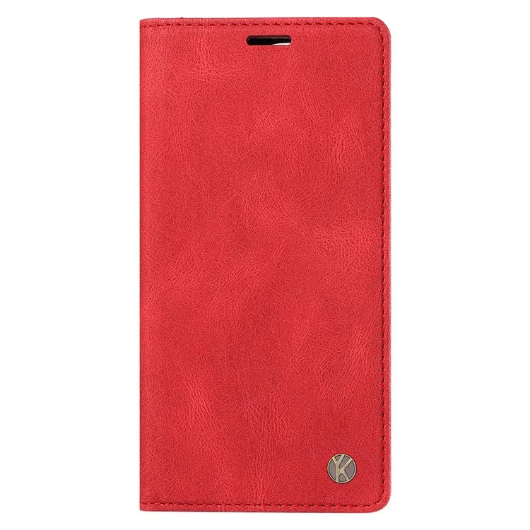 YIKATU YK-004 For iPhone 16 Pro Case Leather Phone Cover Magnetic Absorption Stand Function