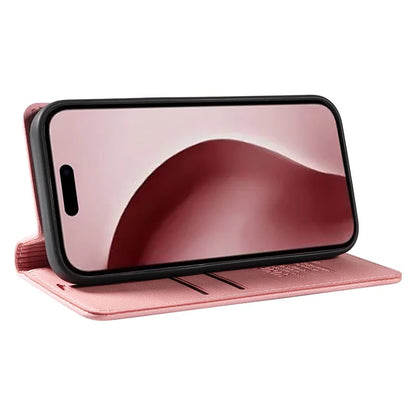 YIKATU YK-004 For iPhone 16 Pro Case Leather Phone Cover Magnetic Absorption Stand Function