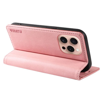 YIKATU YK-004 For iPhone 16 Pro Case Leather Phone Cover Magnetic Absorption Stand Function