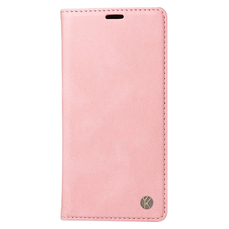 YIKATU YK-004 For iPhone 16 Pro Case Leather Phone Cover Magnetic Absorption Stand Function