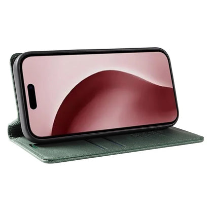 YIKATU YK-004 For iPhone 16 Pro Case Leather Phone Cover Magnetic Absorption Stand Function