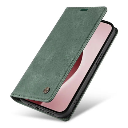 YIKATU YK-004 For iPhone 16 Pro Case Leather Phone Cover Magnetic Absorption Stand Function