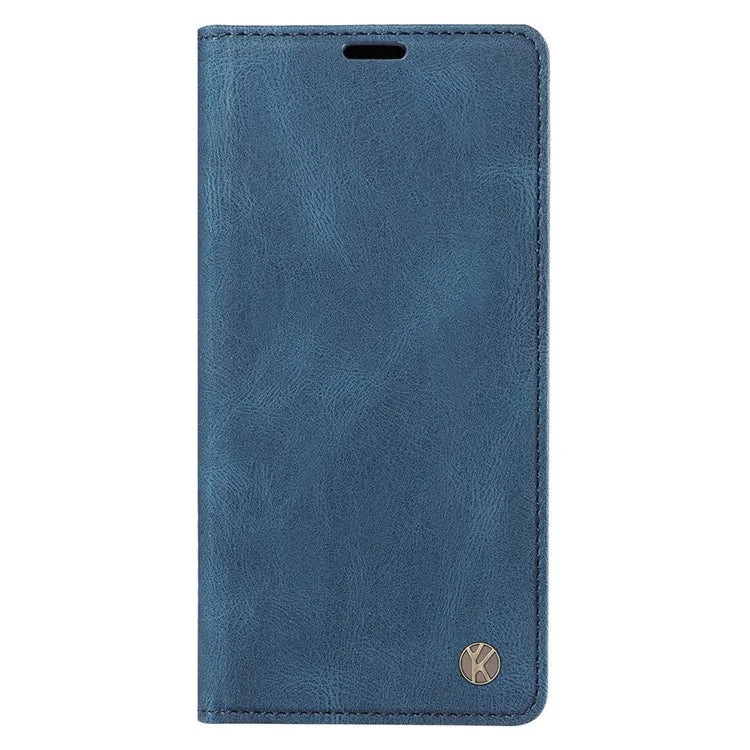 YIKATU YK-004 For iPhone 16 Pro Case Leather Phone Cover Magnetic Absorption Stand Function