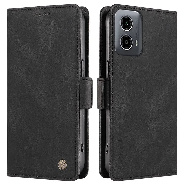 YIKATU YK-005 For Motorola Moto G34 5G Case Card Slot Skin-Touch Leather Magnetic Clasp Phone Cover