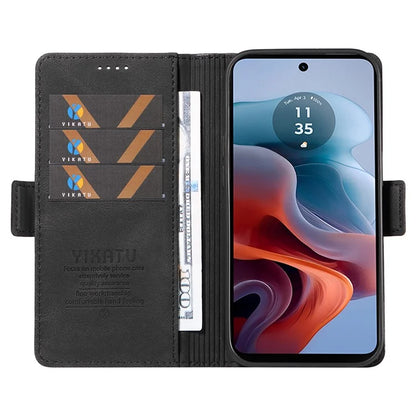 YIKATU YK-005 For Motorola Moto G34 5G Case Card Slot Skin-Touch Leather Magnetic Clasp Phone Cover