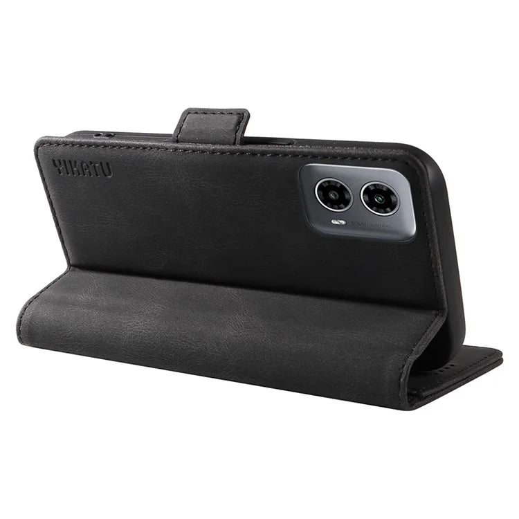 YIKATU YK-005 For Motorola Moto G34 5G Case Card Slot Skin-Touch Leather Magnetic Clasp Phone Cover