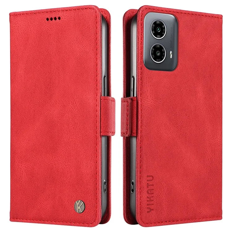 YIKATU YK-005 For Motorola Moto G34 5G Case Card Slot Skin-Touch Leather Magnetic Clasp Phone Cover