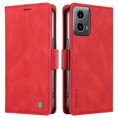 YIKATU YK-005 For Motorola Moto G34 5G Case Card Slot Skin-Touch Leather Magnetic Clasp Phone Cover