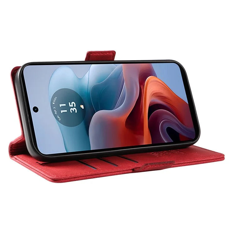 YIKATU YK-005 For Motorola Moto G34 5G Case Card Slot Skin-Touch Leather Magnetic Clasp Phone Cover