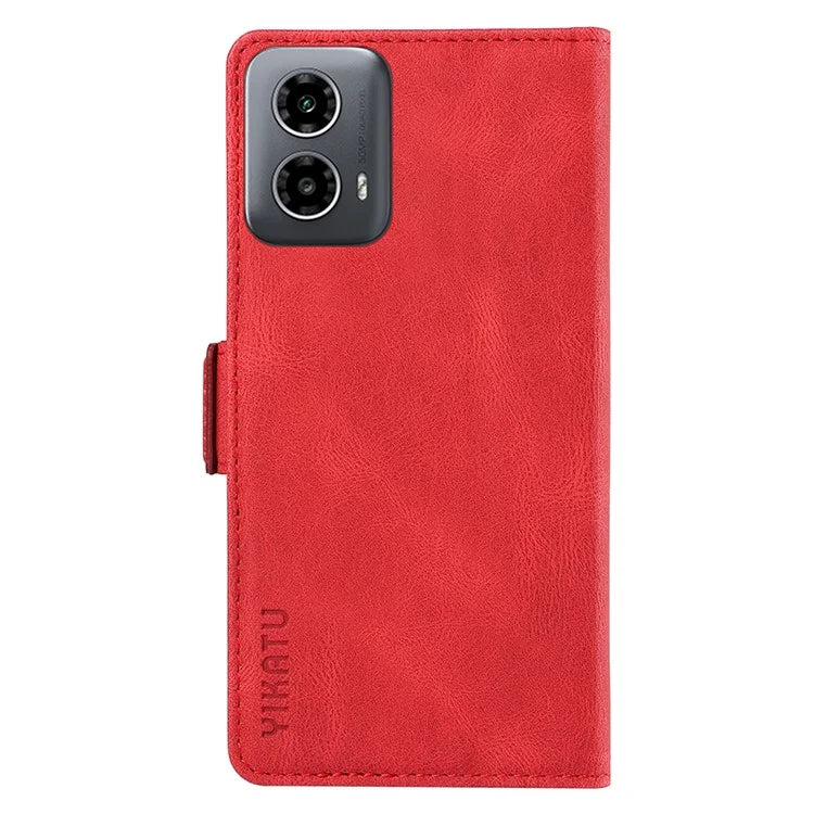 YIKATU YK-005 For Motorola Moto G34 5G Case Card Slot Skin-Touch Leather Magnetic Clasp Phone Cover