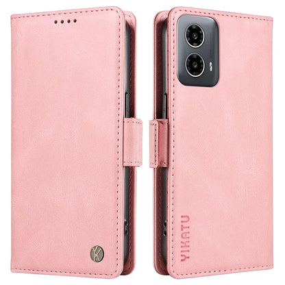 YIKATU YK-005 For Motorola Moto G34 5G Case Card Slot Skin-Touch Leather Magnetic Clasp Phone Cover